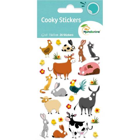 Maildor 10x Sticker Cooky, 1 Bogen 7,5x12cm, Bauernhof - Mehrfarbig CY022O