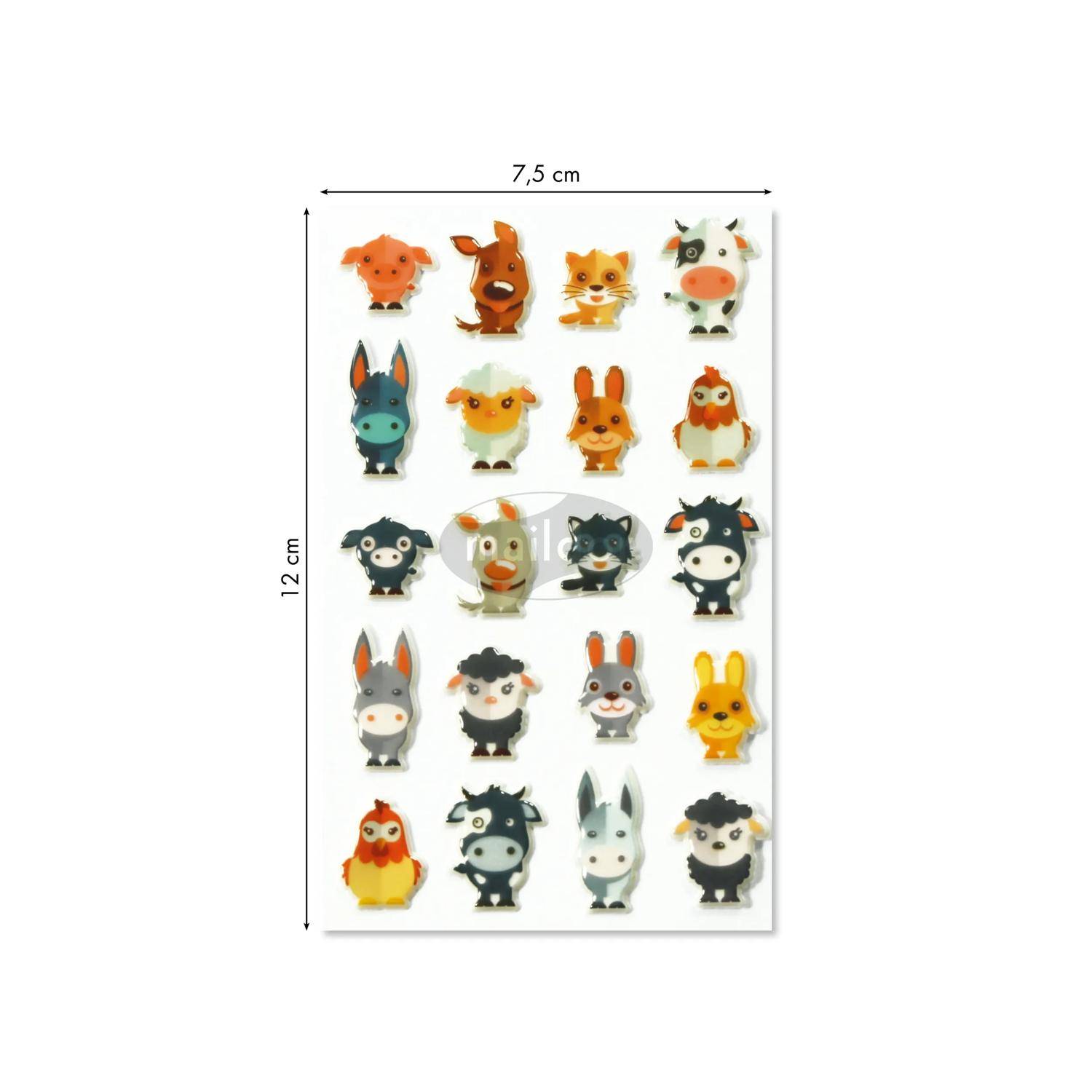 Maildor 10x Sticker Cooky, 1 Bogen 7,5x12cm, Bauernhof - Mehrfarbig CY022O