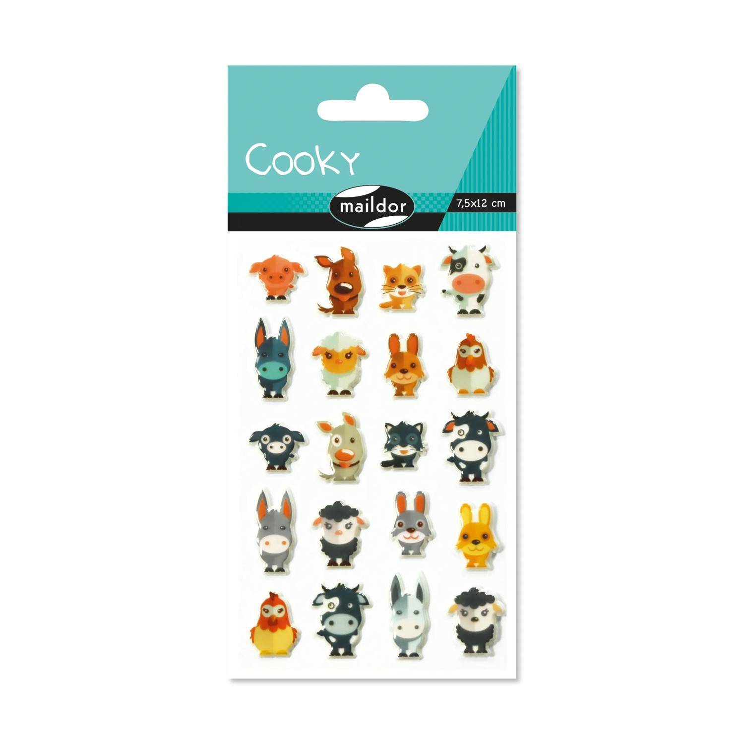 Maildor 10x Sticker Cooky, 1 Bogen 7,5x12cm, Bauernhof - Mehrfarbig CY022O