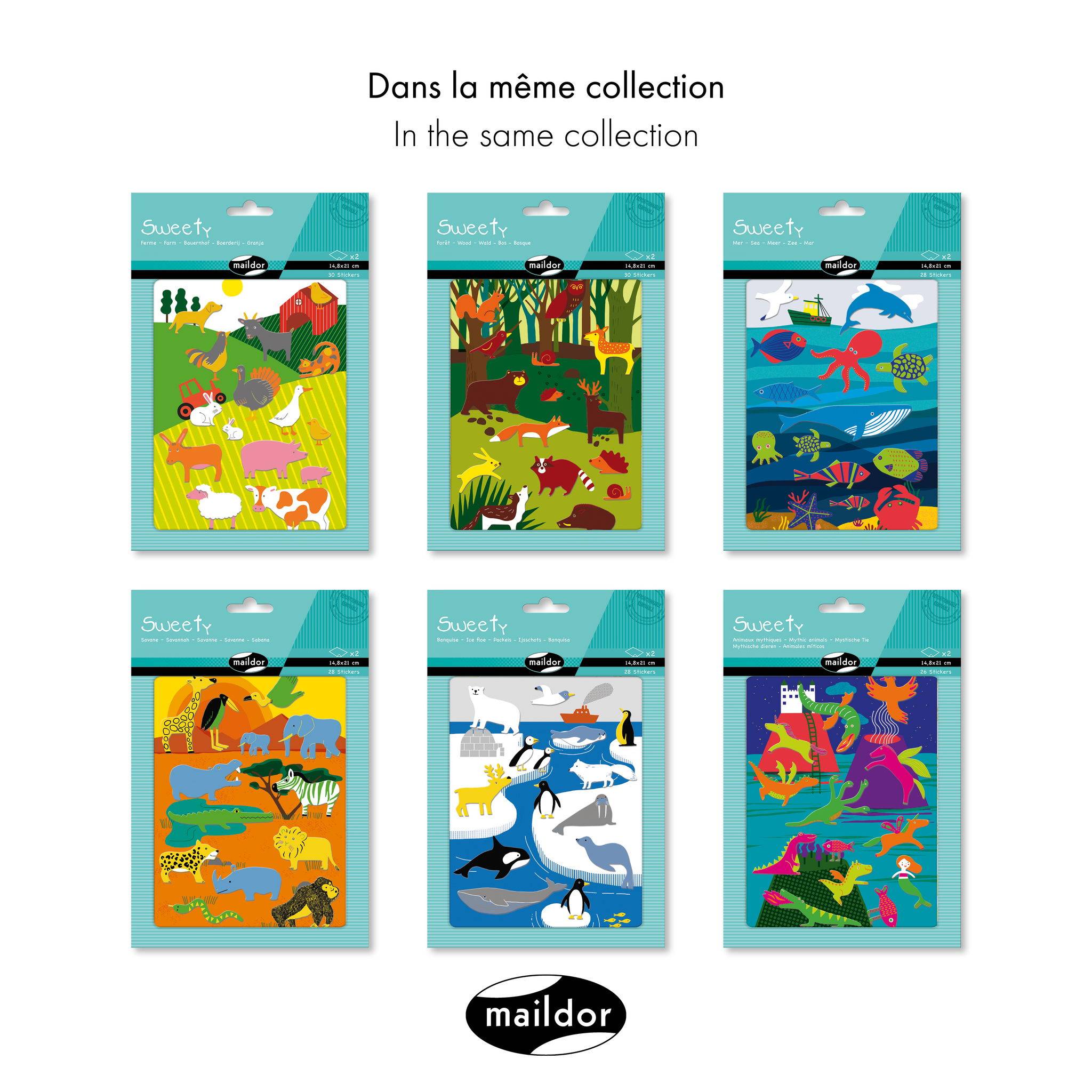 Maildor 10x Sweety, 2 Stickerbogen 14,8x21cm, Bauernhof - Mehrfarbig AE128O