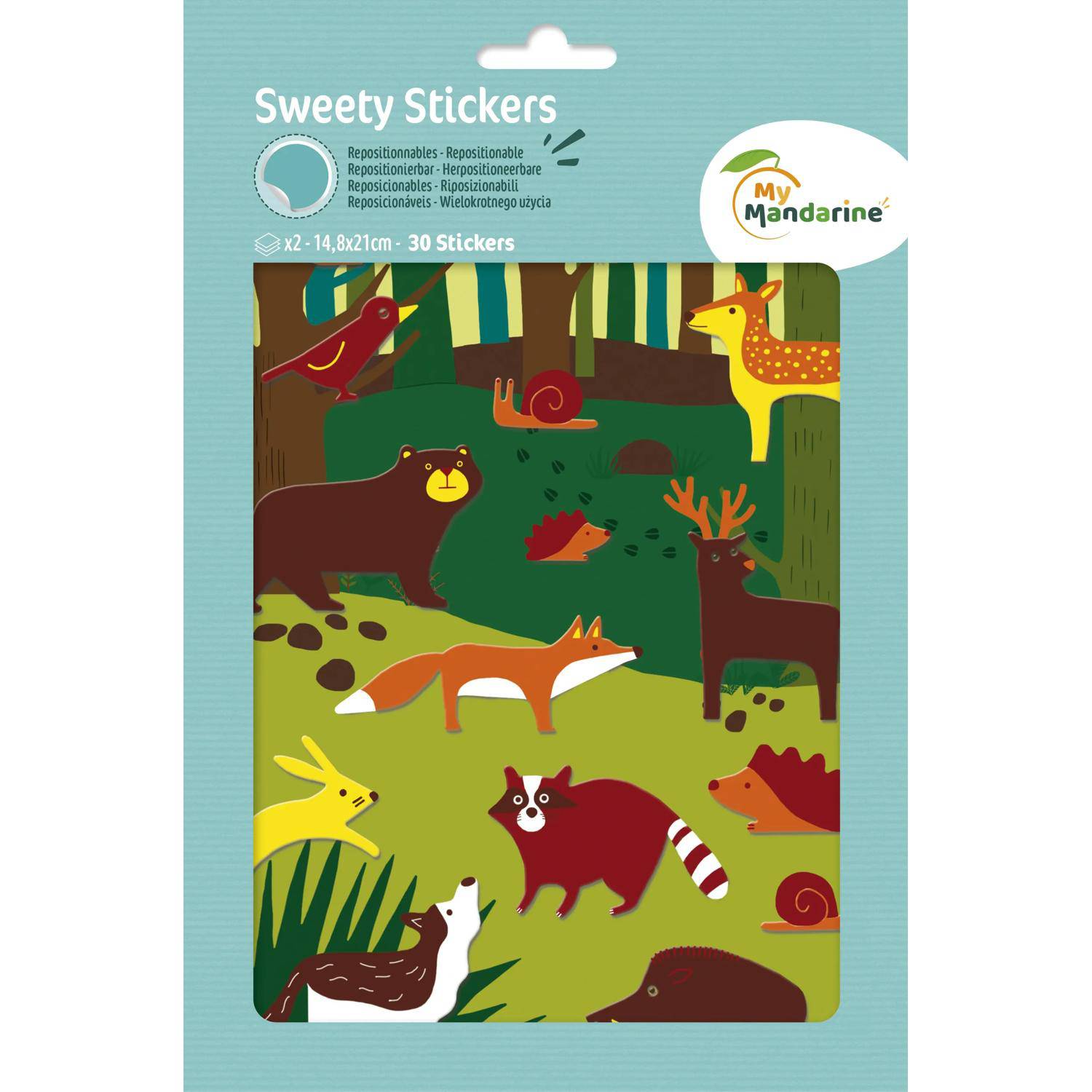 Maildor 10x Sweety, 2 Stickerbogen 14,8x21cm, Wald - Mehrfarbig AE129O
