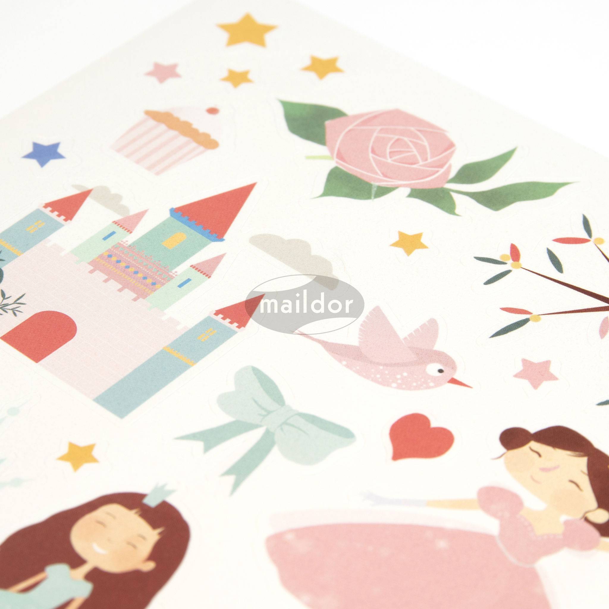 Maildor 10x Dreamy, 6 Stickerbogen 14,8x21cm, Prinzessinnen - Mehrfarbig AE134O