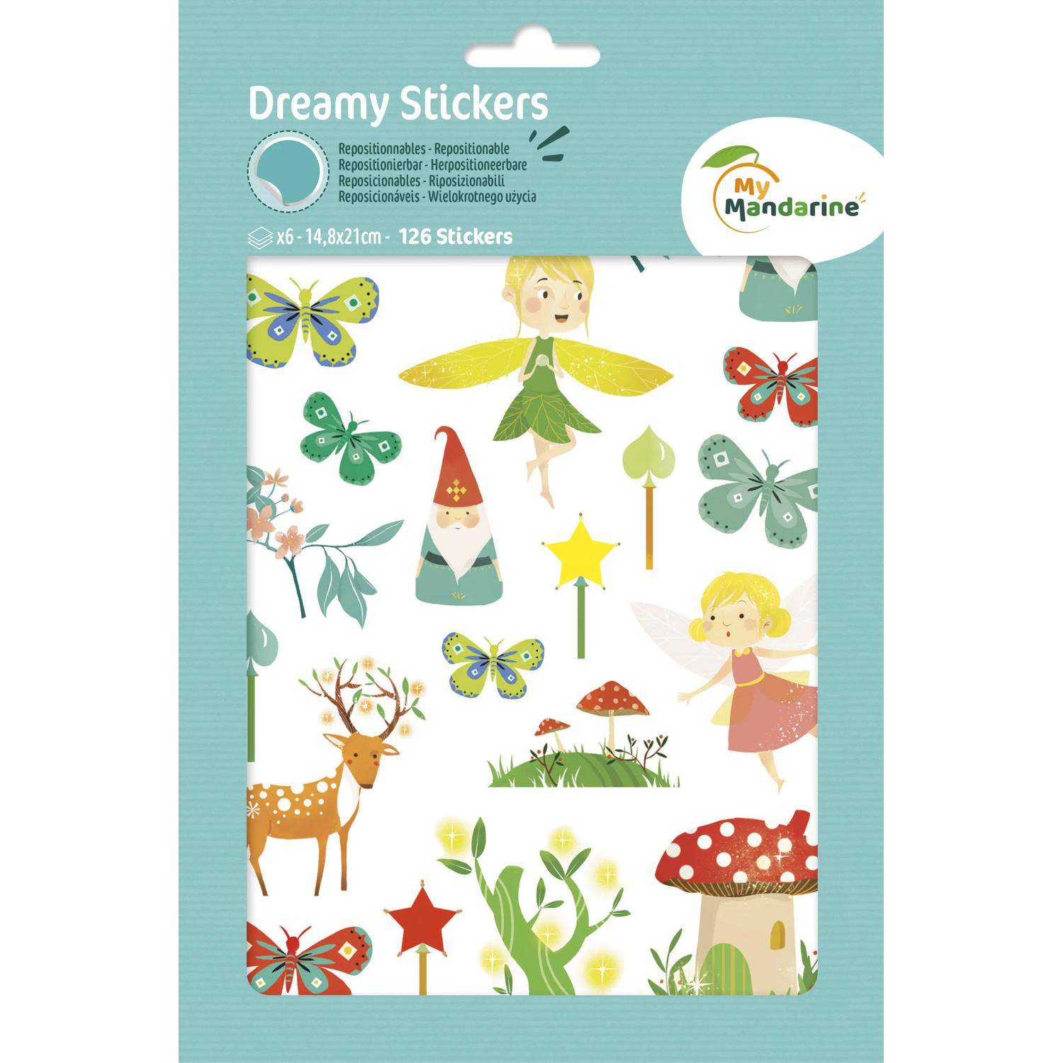 Maildor 10x Dreamy, 6 Stickerbogen 14,8x21cm, Feen - Mehrfarbig AE137O
