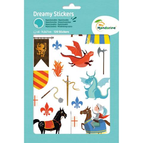 Maildor 10x Dreamy, 6 Stickerbogen 14,8x21cm, Ritter - Mehrfarbig AE135O