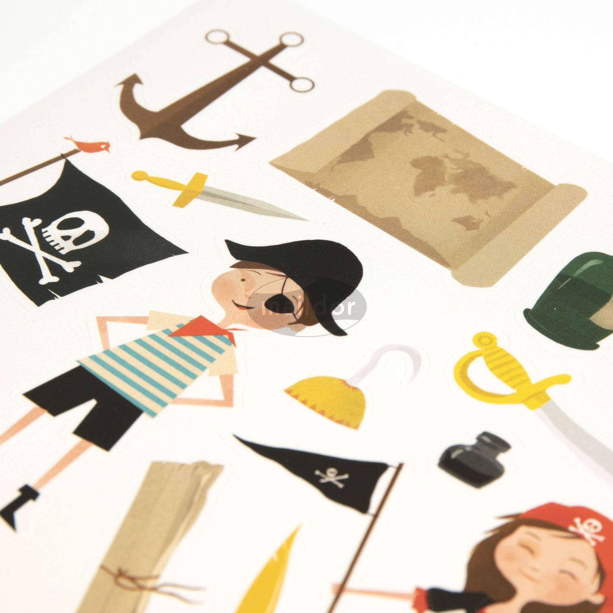 Maildor 10x Dreamy, 6 Stickerbogen 14,8x21cm, Piraten - Mehrfarbig AE136O