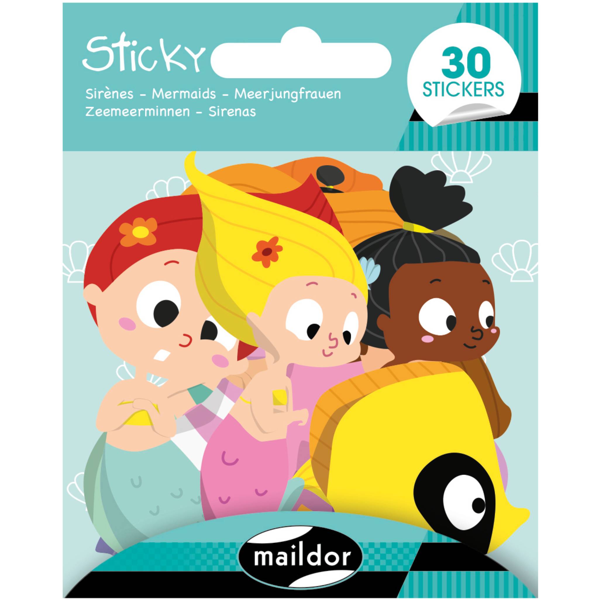 Maildor 10x Sticky, Meerjungfrauen, 30 Sticker - Mehrfarbig AE181C