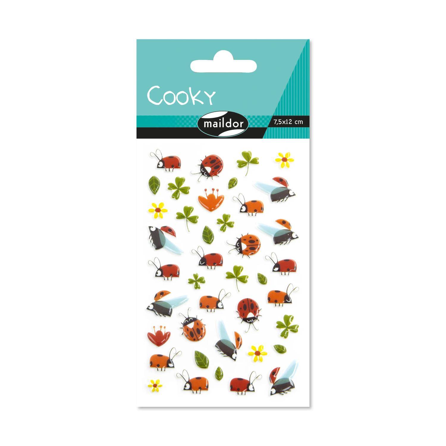 Maildor 10x Sticker Cooky, 1 Bogen 7,5x12cm - Mehrfarbig CY094C
