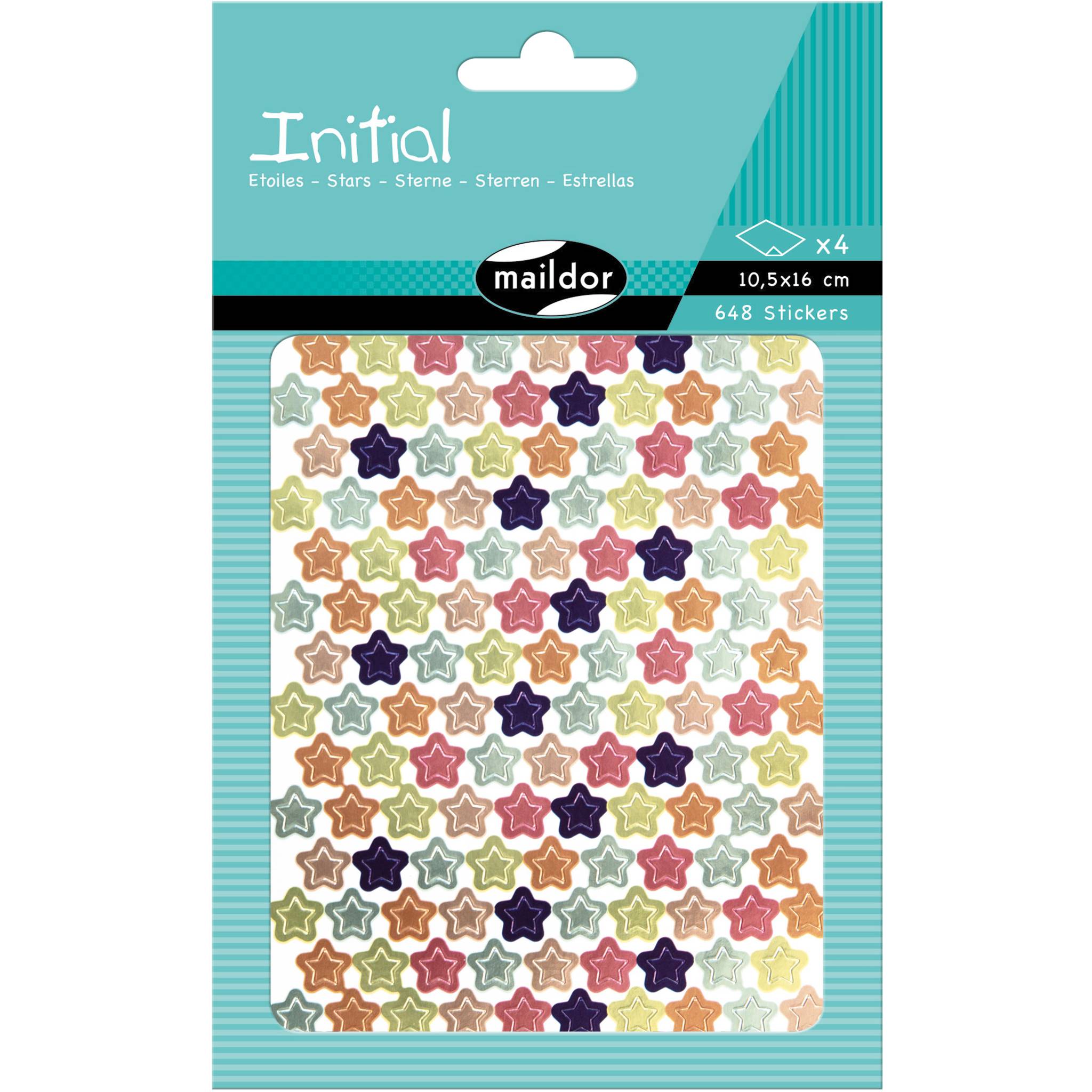 Maildor 10x Sticker Metallic/Pastell 4 Stickerbogen 10 ,5x17 - Mehrfarbig AE170C