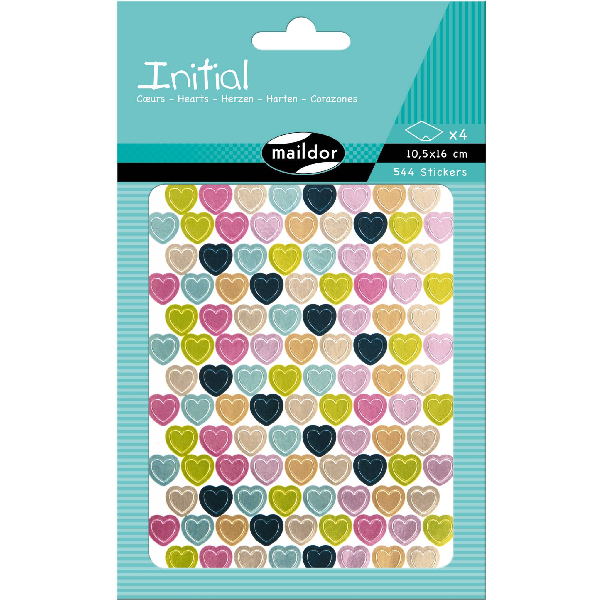 Maildor 10x Sticker Metallic/Pastell 4 Stickerbogen 10,5x18 - Mehrfarbig AE171C