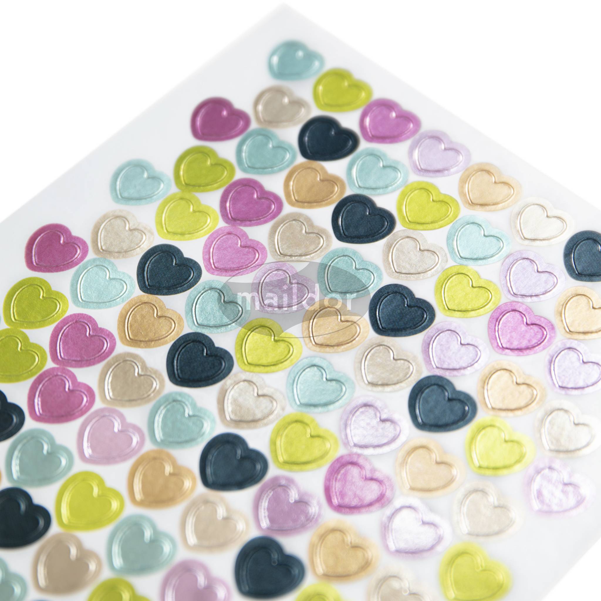 Maildor 10x Sticker Metallic/Pastell 4 Stickerbogen 10,5x18 - Mehrfarbig AE171C