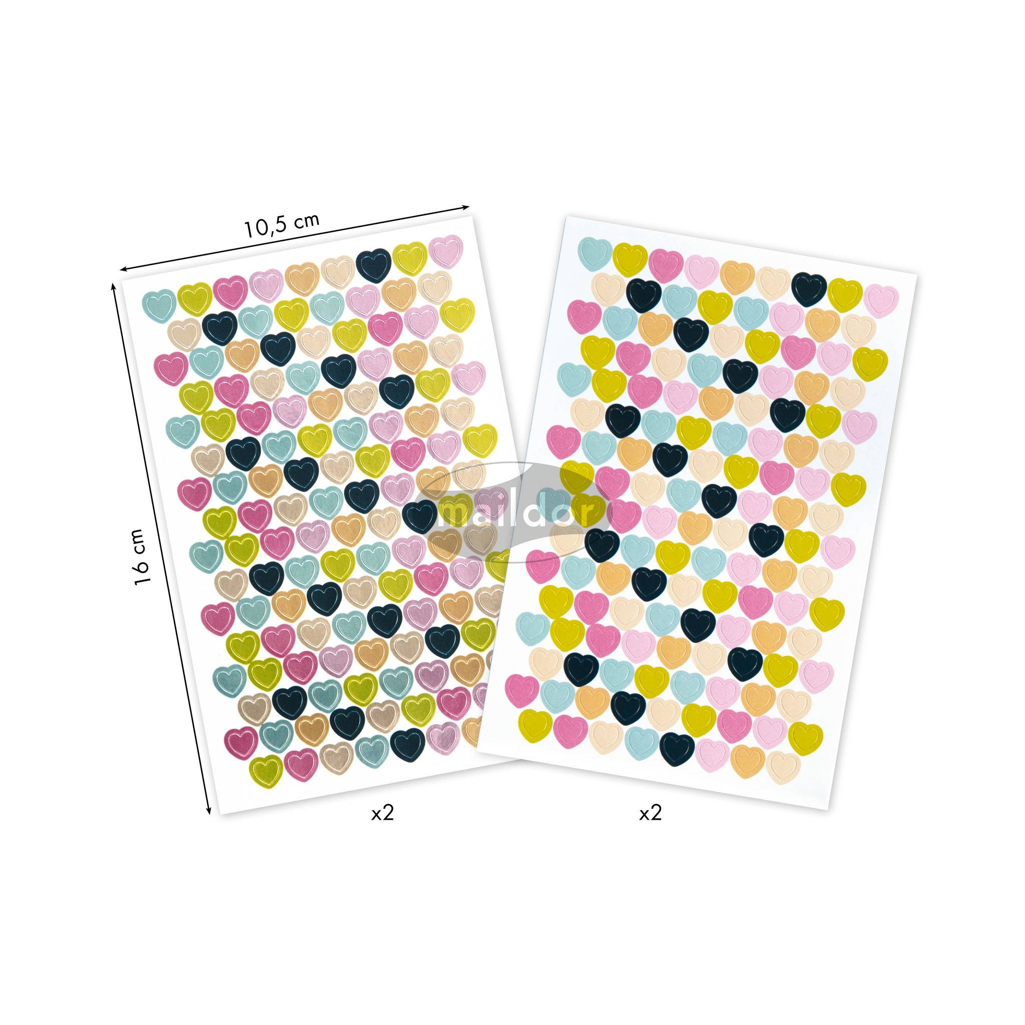 Maildor 10x Sticker Metallic/Pastell 4 Stickerbogen 10,5x18 - Mehrfarbig AE171C