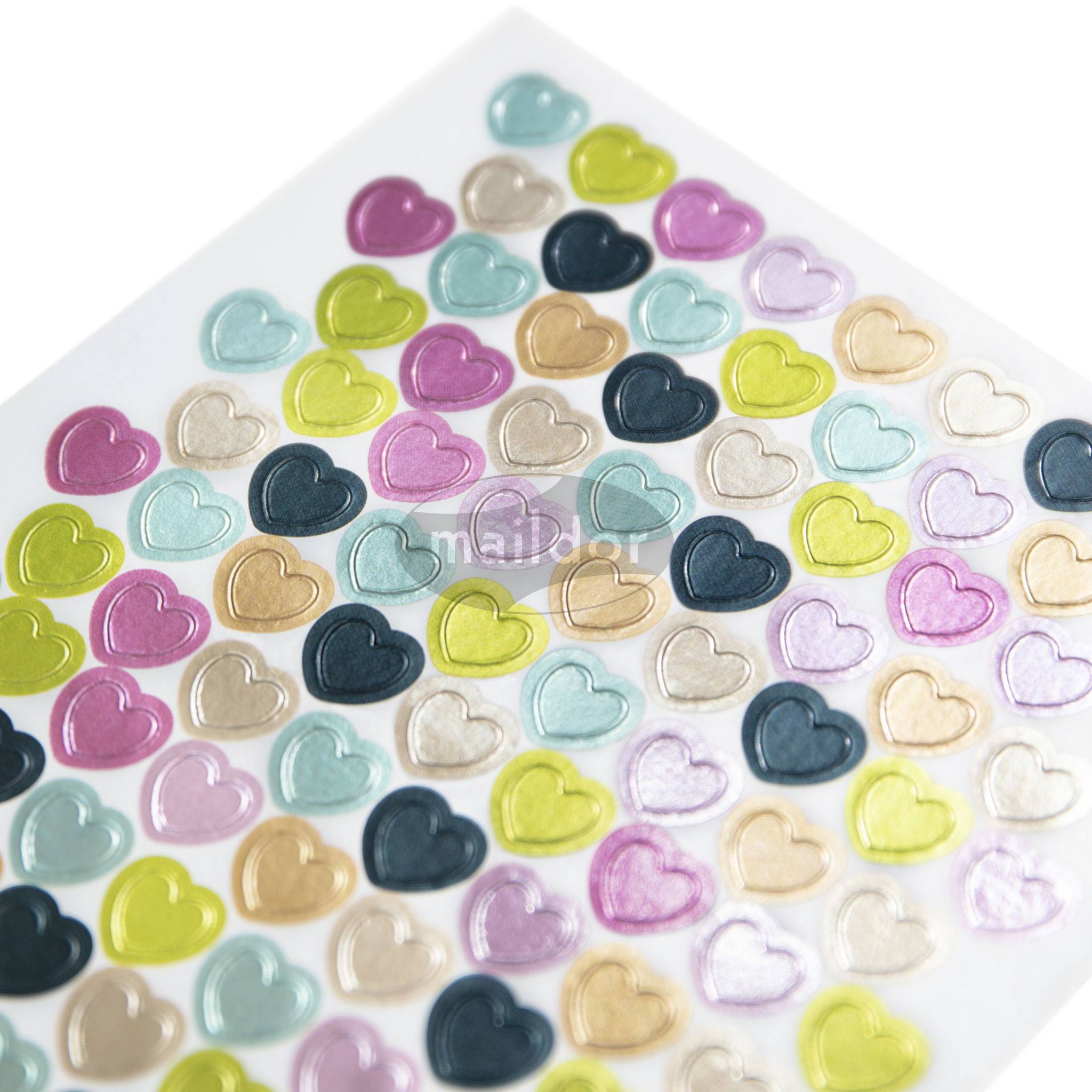 Maildor 10x Sticker Metallic/Pastell 4 Stickerbogen 10,5x18 - Mehrfarbig AE171C