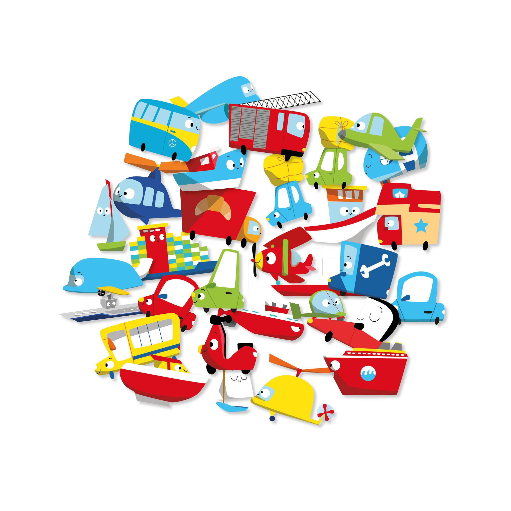 Maildor 10x Sticky, Transportmittel, 30 Sticker - Mehrfarbig AE179C