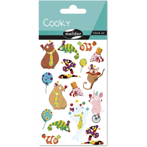 Maildor 10x Cooky, 1 Stickerbogen 7,5x12cm, Clowns - Mehrfarbig CY158C Maildor 10x Cooky, 1 Stickerbogen 7,5x12cm, Clowns - Mehrfarbig CY158C