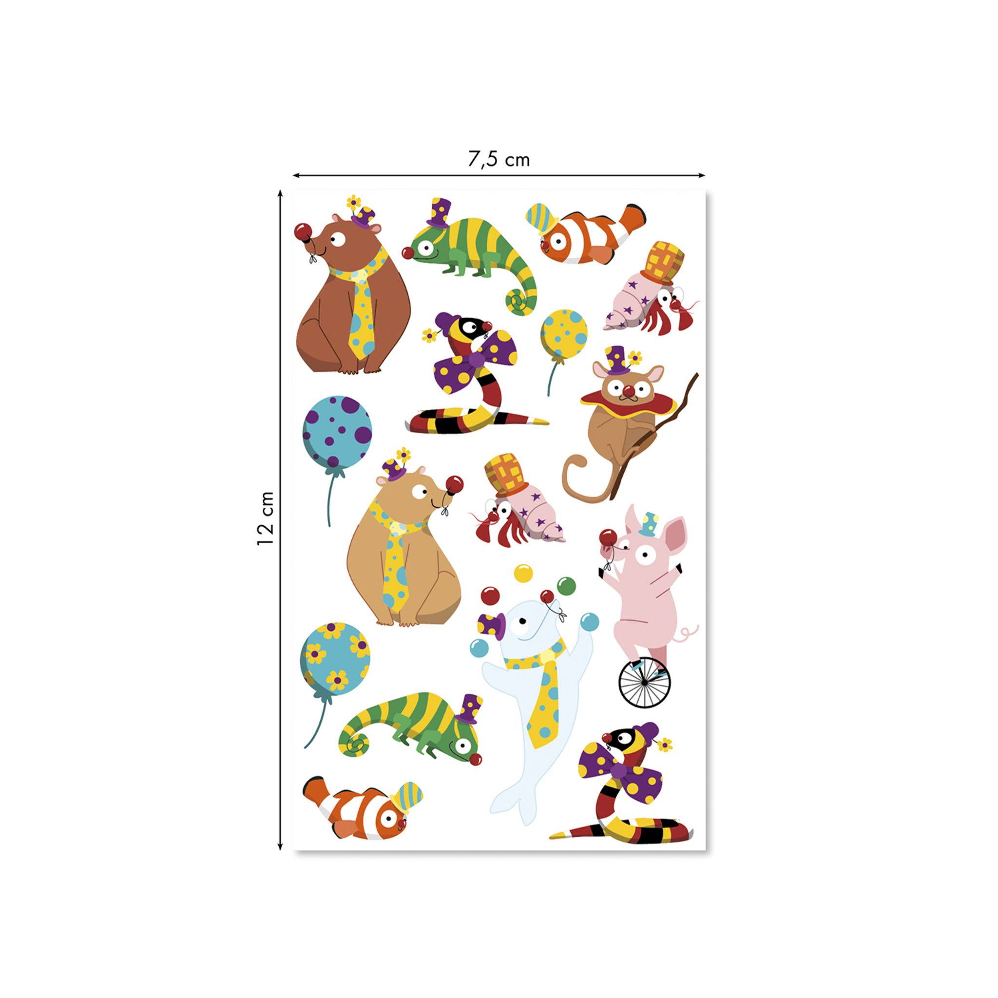 Maildor 10x Cooky, 1 Stickerbogen 7,5x12cm, Clowns - Mehrfarbig CY158C