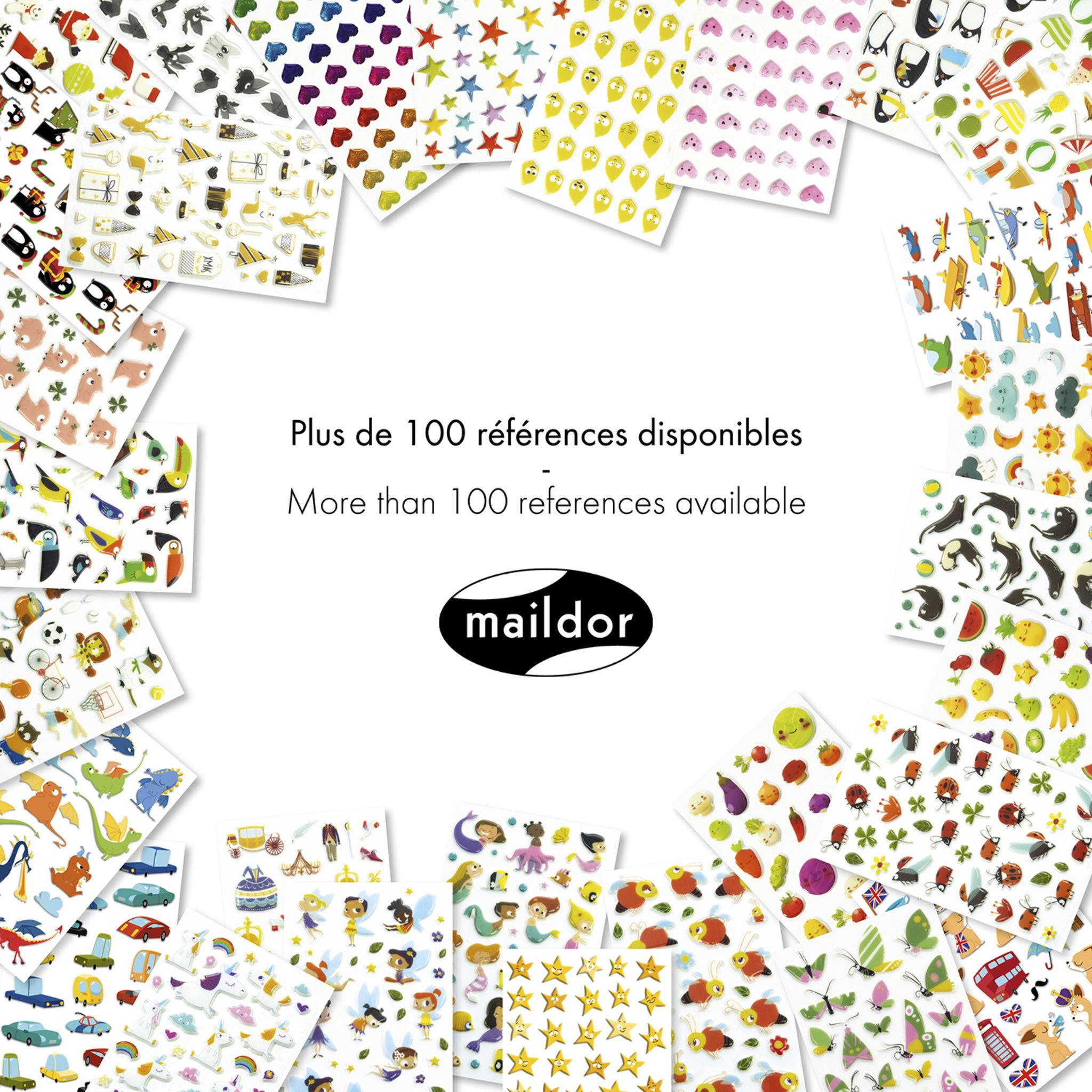 Maildor 10x Cooky, 1 Stickerbogen 7,5x12cm, Spinnen - Mehrfarbig CY154C