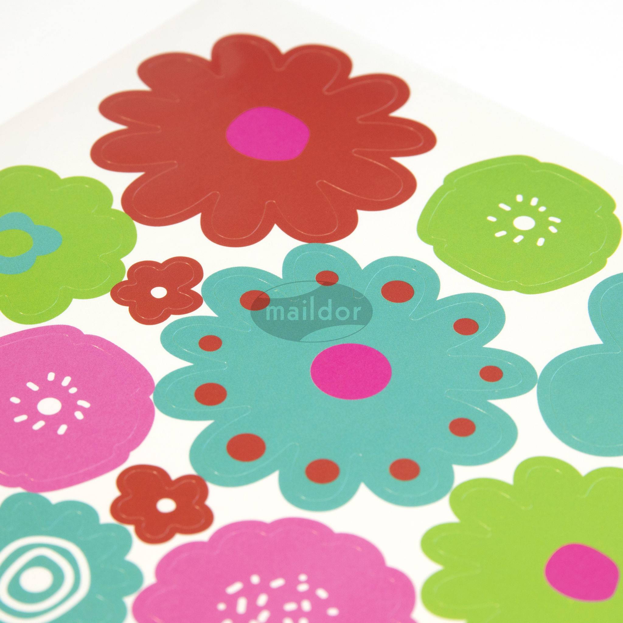 Maildor 10x Decoraty, 6 Stickerbogen 14,8x21cm, Blumen - Mehrfarbig AE143C