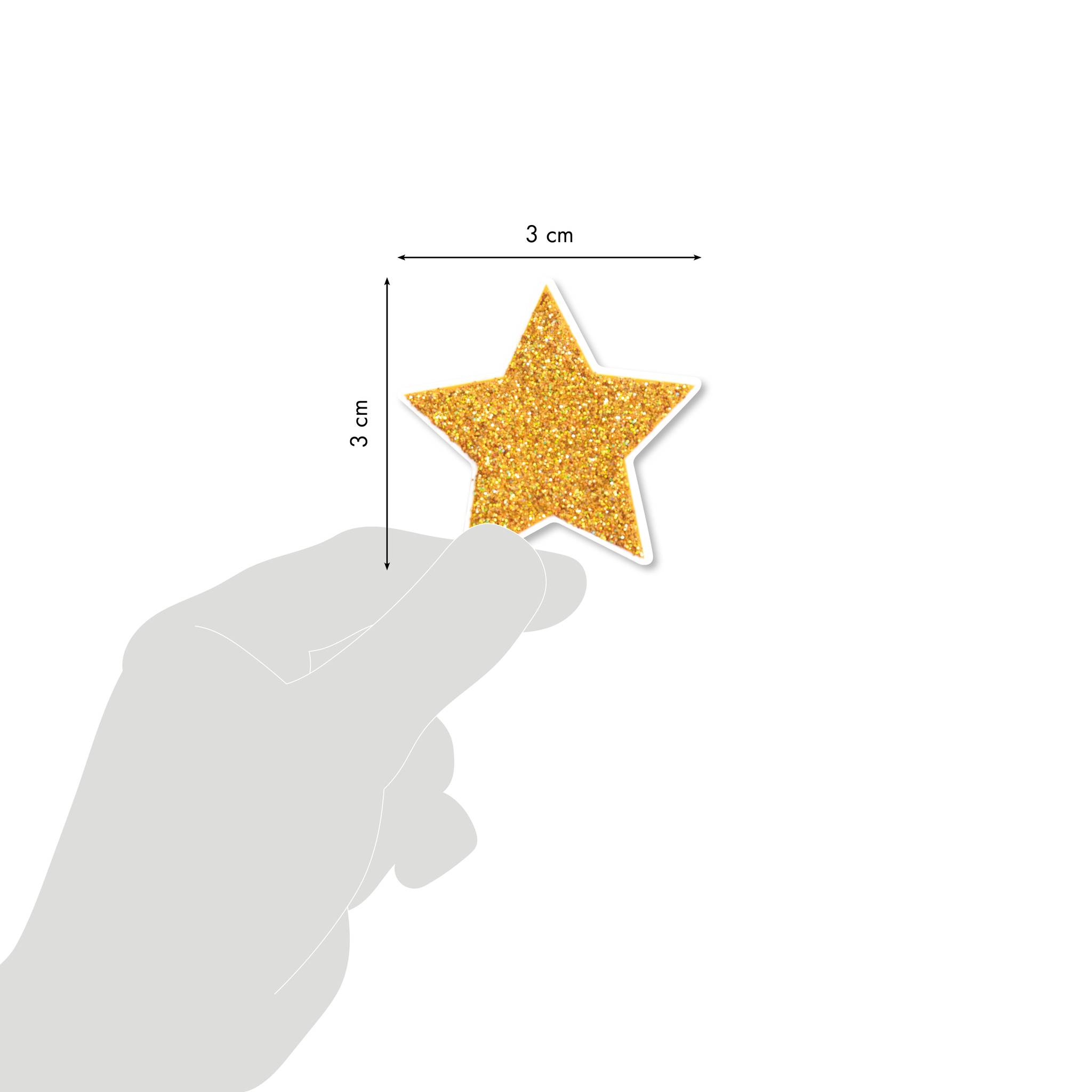 Maildor 10x Glitty, 2 Stickerbogen 10,5x16cm, Sterne, Zartrosa und Gold AE150C