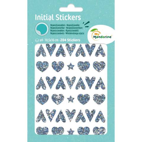 Maildor 10x Pack. 4 Stickerbogen 10,5x16 cm 204 Sticker - Silber AE217C
