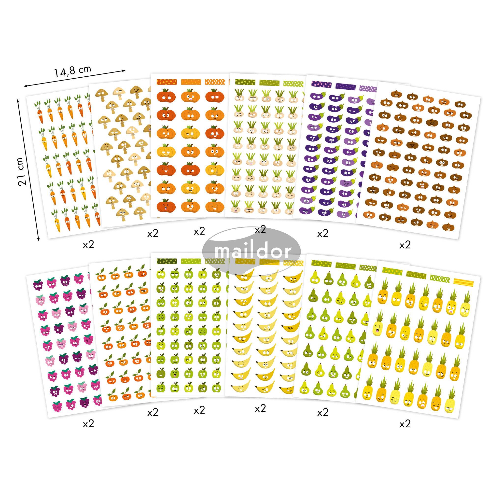 Maildor 5x Book Stick A5 Emoticons - Mehrfarbig AE200C