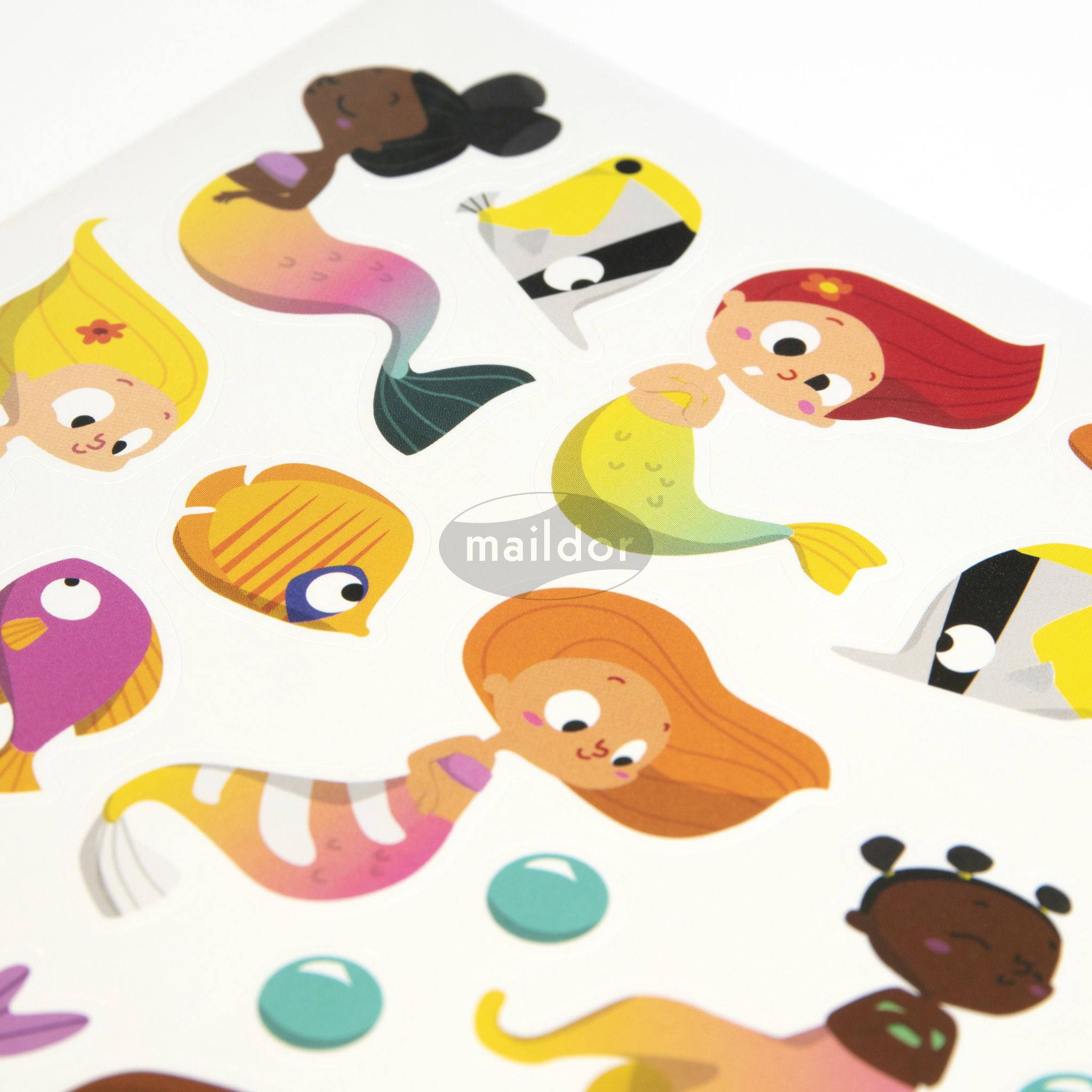 Maildor 10x Dreamy, 6 Stickerbogen 14,8x21cm, Meerjungfrauen - Mehrfarbig AE204C