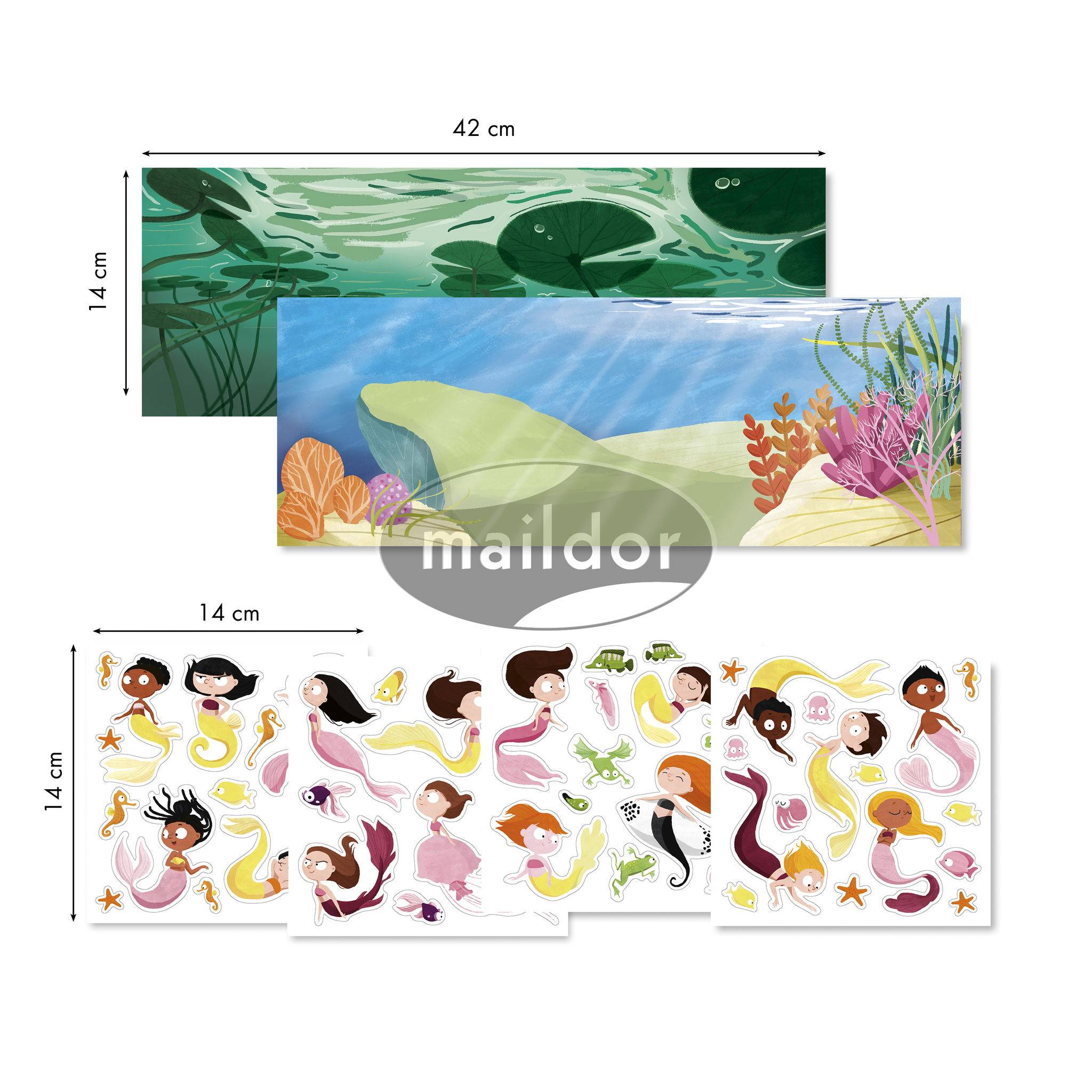 Maildor 6x Stick Story, Meerjungfrauen - Mehrfarbig AF028C
