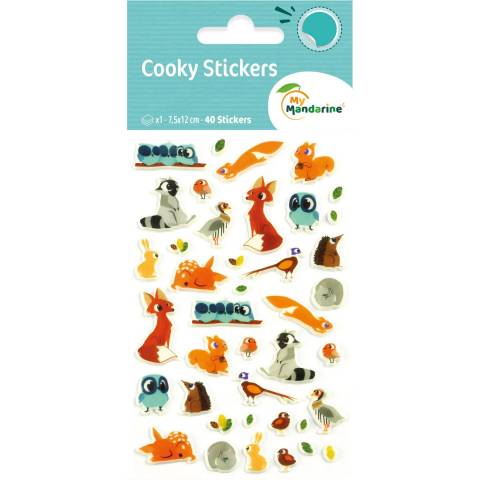 Maildor 10x Cooky, 1 Stickerbogen 7,5x12cm, Waldtiere - Mehrfarbig CY081C