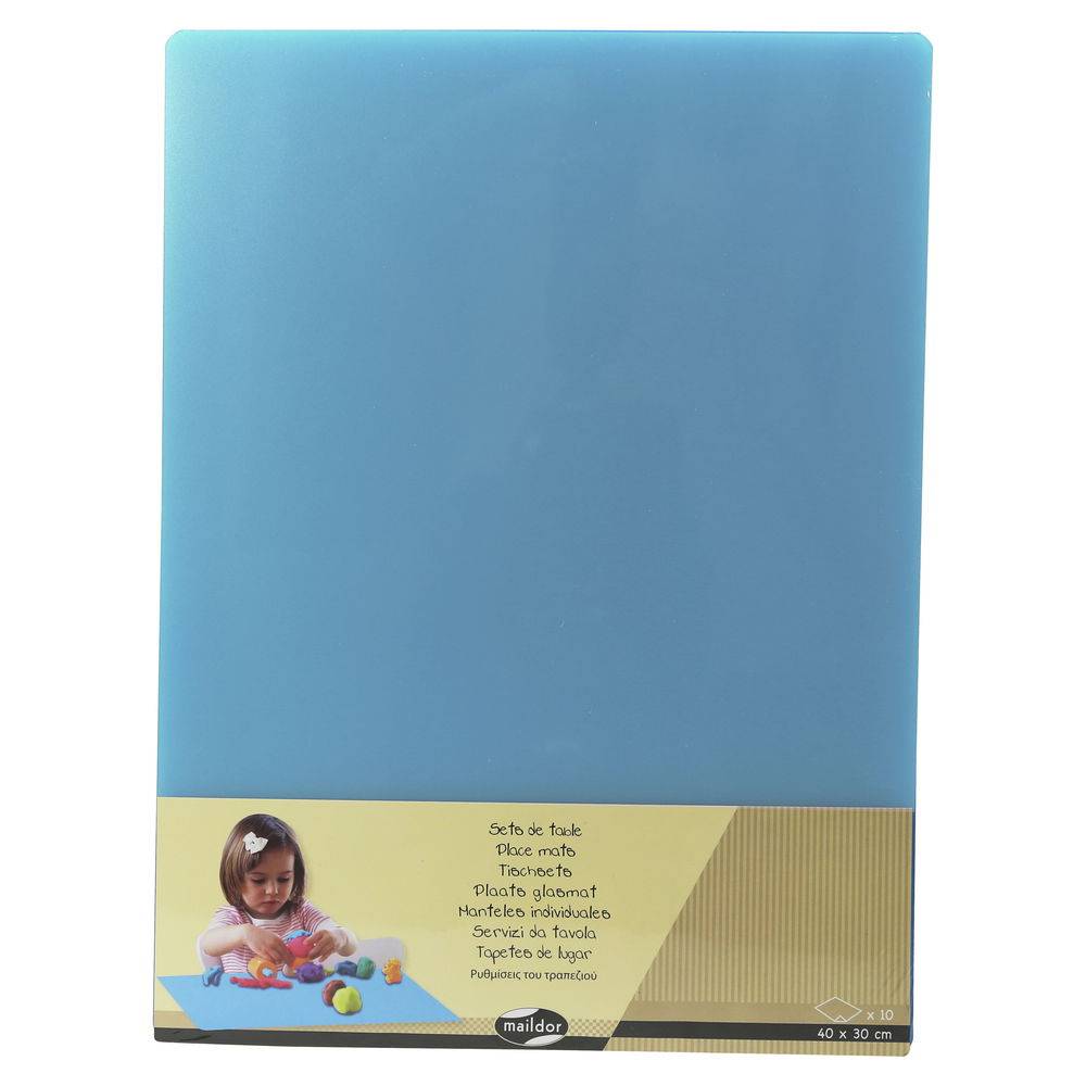 Maildor 5x Packung mit 10 Tischsets 40 x 30cm - Blau 302045MD