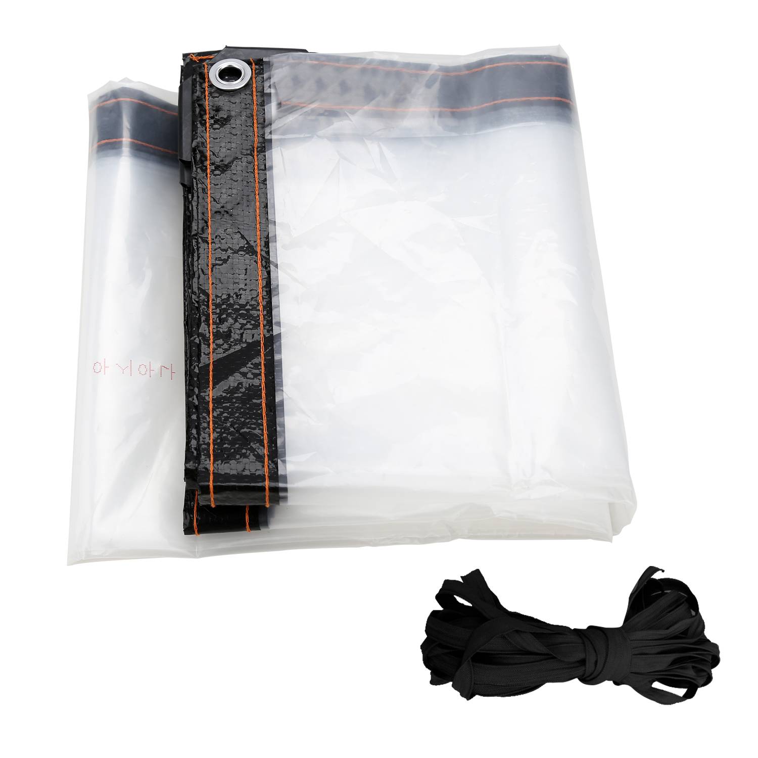 Wasserdichte Transparente PVC Plane mit Ösen, wetterfeste Plane strapazierfähige Vordächer Faltbar,2 × 5M Regenschutz Abdeckplane für Gartenmöbe