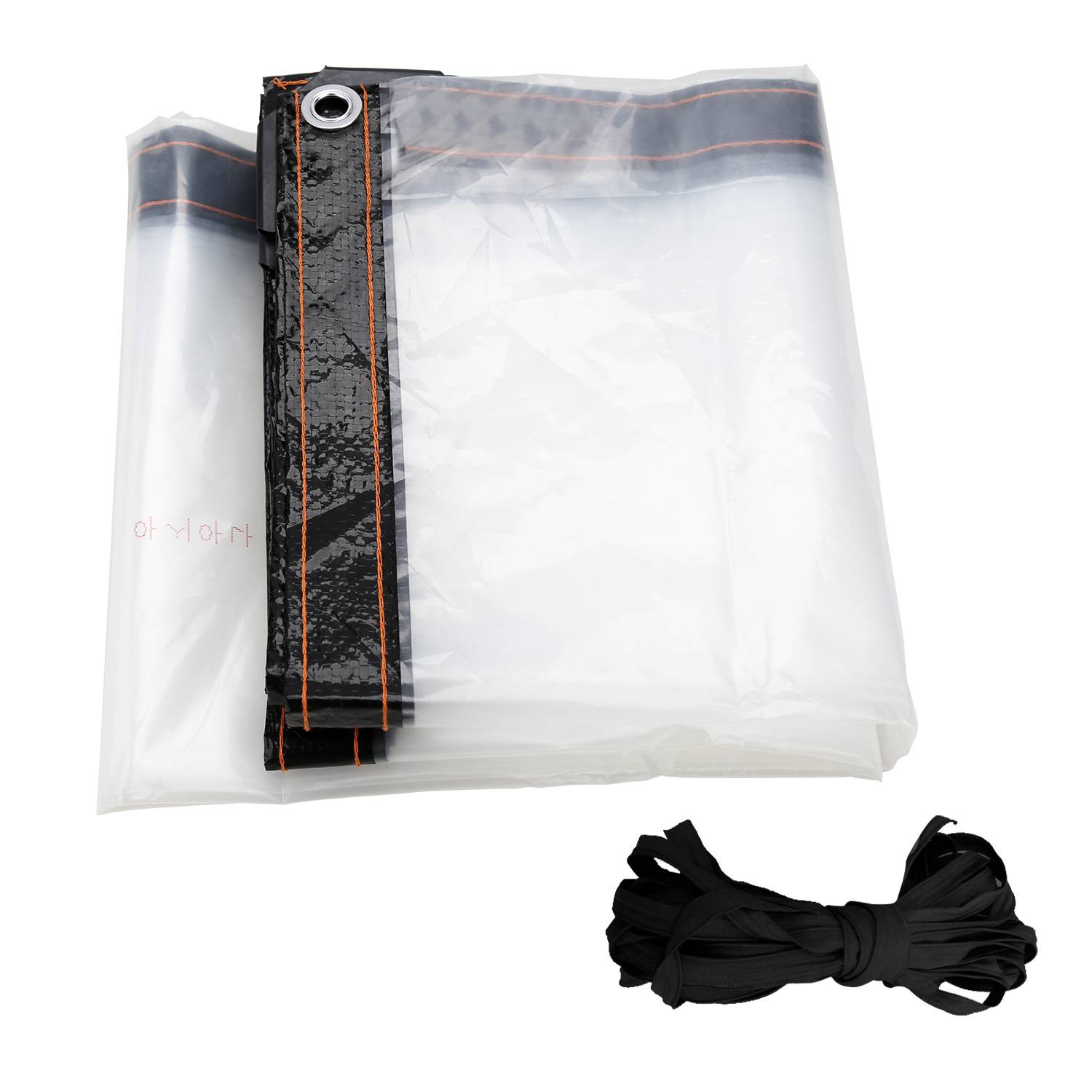 Wasserdichte Transparente PVC Plane mit Ösen, wetterfeste Plane strapazierfähige Vordächer Faltbar,2 × 5M Regenschutz Abdeckplane für Gartenmöbe