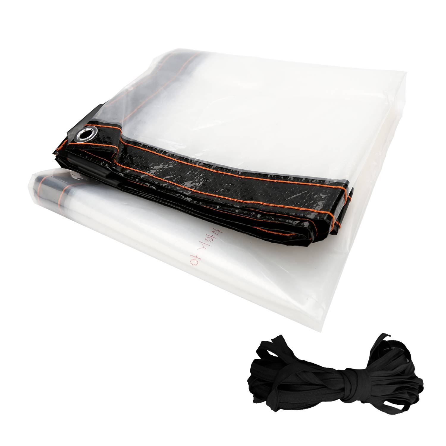 Wasserdichte Transparente PVC Plane mit Ösen, wetterfeste Plane strapazierfähige Vordächer Faltbar,3 × 3M Regenschutz Abdeckplane für Gartenmöbe