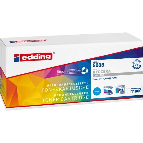 Edding wiederaufbereitete Tonerkartusche für Kyocera-Drucker, gekennzeichnet mit Art.-Nr. 5068 und 11000 Seiten.