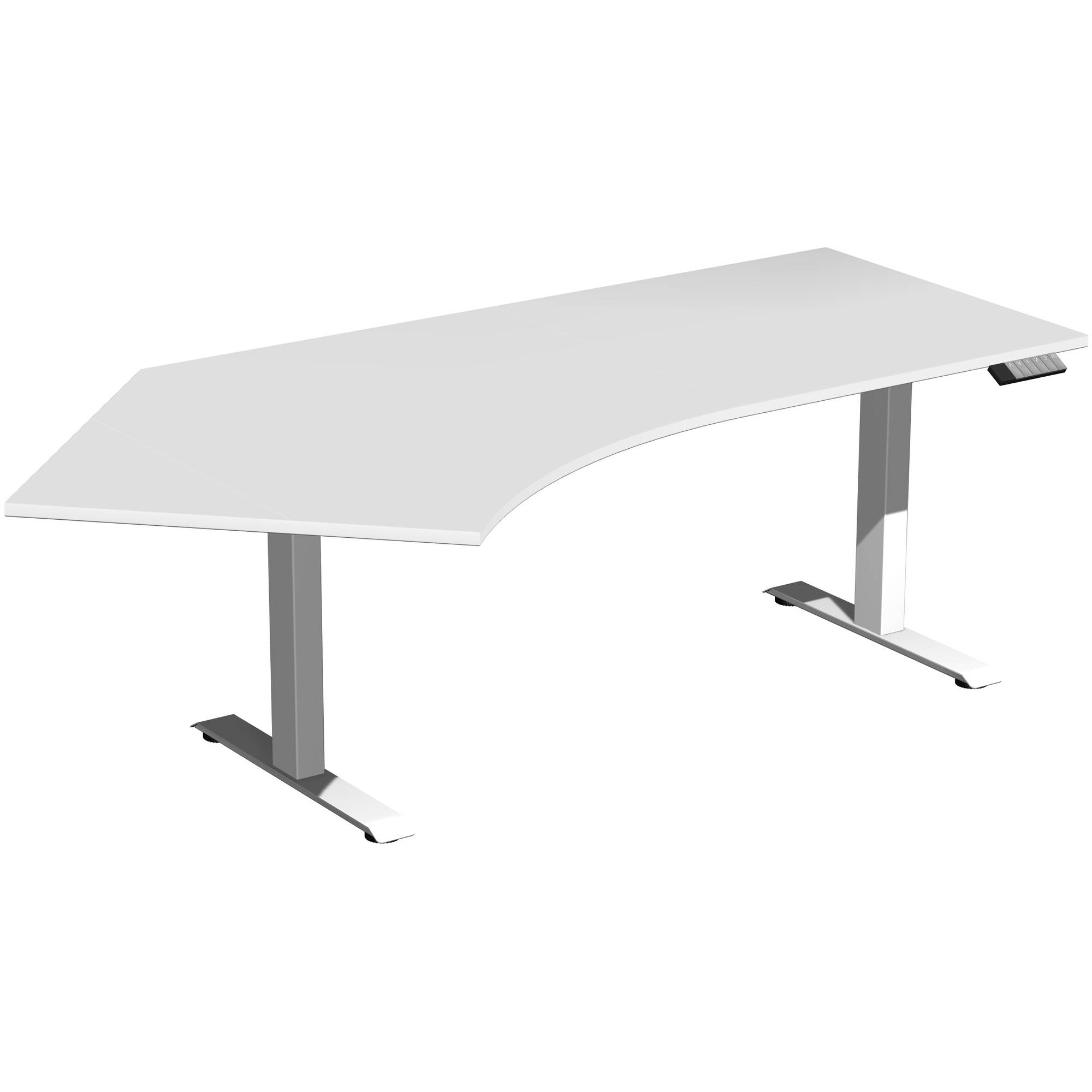 Tisch Elevate Plus 135 violett 2166x1130x630-1280mm weiß/lichtgrau