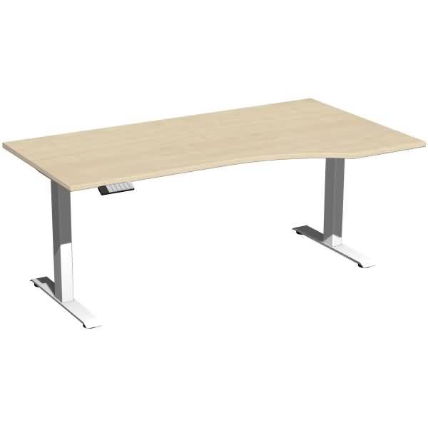 Tisch Elevate Basic re 1800x1000x730-1230mm weiß/ahorn