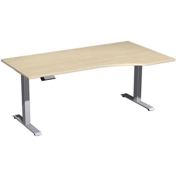 Tisch Elevate Basic re 1800x1000x730-1230mm silber/ahorn