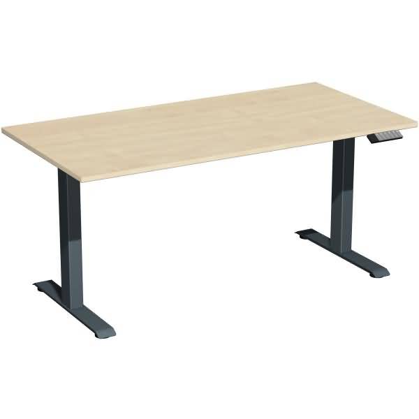 Tisch Elevate Plus 1600x800x630-1280mm anthrazit/ahorn