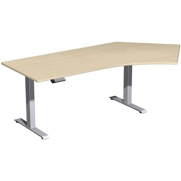 Tisch Elevate Plus 135 re 2166x1130x630-1280mm silber/ahorn