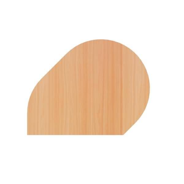 Hellholz mit Holzmaserung, gerundete geometrische Form auf weißem Hintergrund, wie ein einfaches abstraktes Logo oder Icon.