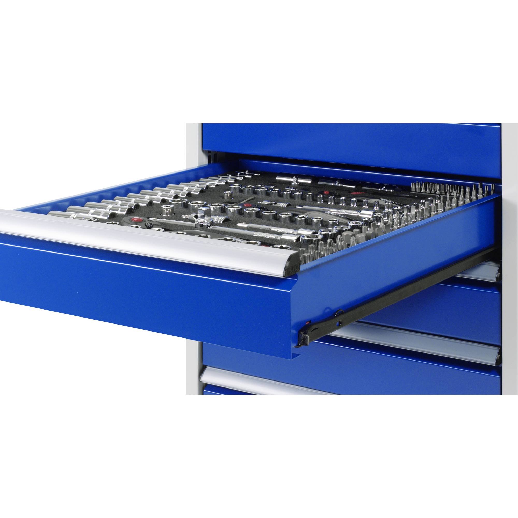 RAU Werkbank 1500x900x890mm 5xSchublade-TA 1xSSKL l.gr/e.bl