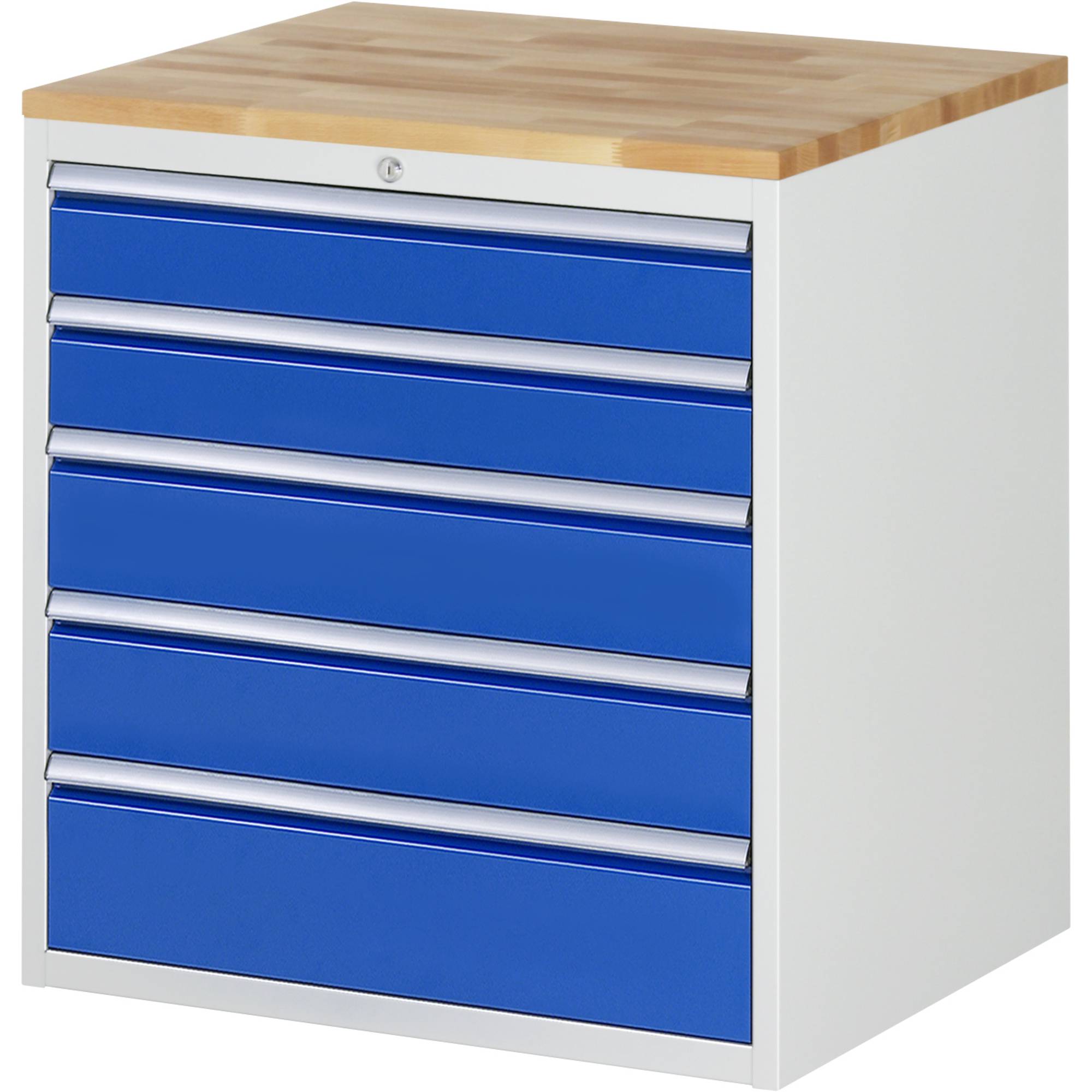 RAU Schubl.schrank 770x650x825mm B-Top-25mm 5xSchublade-TA l.gr/e.bl