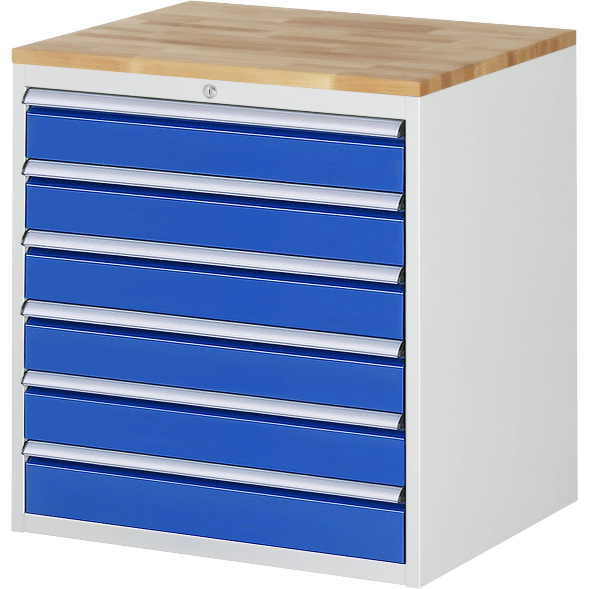 RAU Schubl.schrank 770x650x825mm B-Top-25mm 6xSchublade-TA l.gr/e.bl