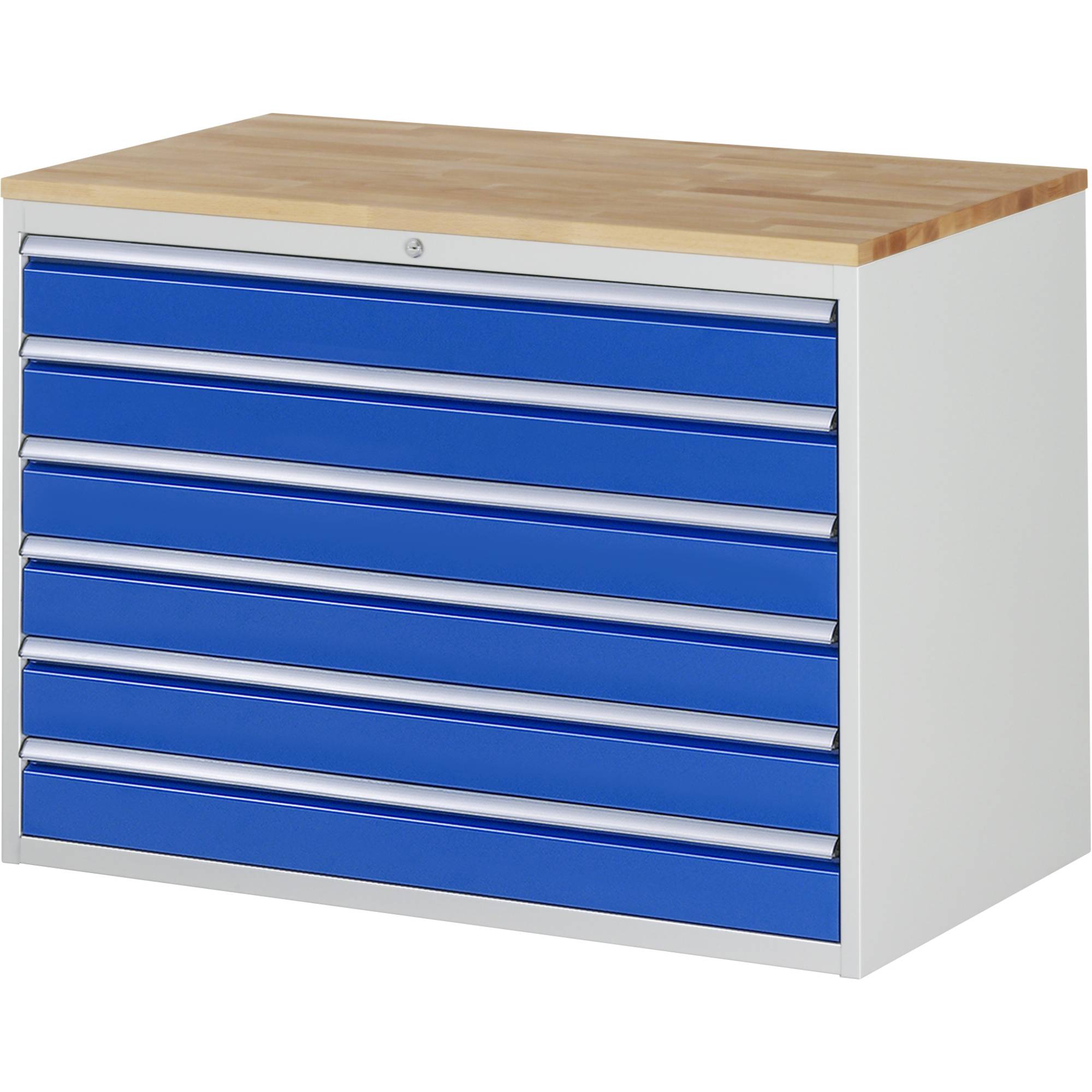 RAU Schubl.schrank 1145x650x825mm B-Top-25mm 6xSchublade-TA l.gr/e.bl