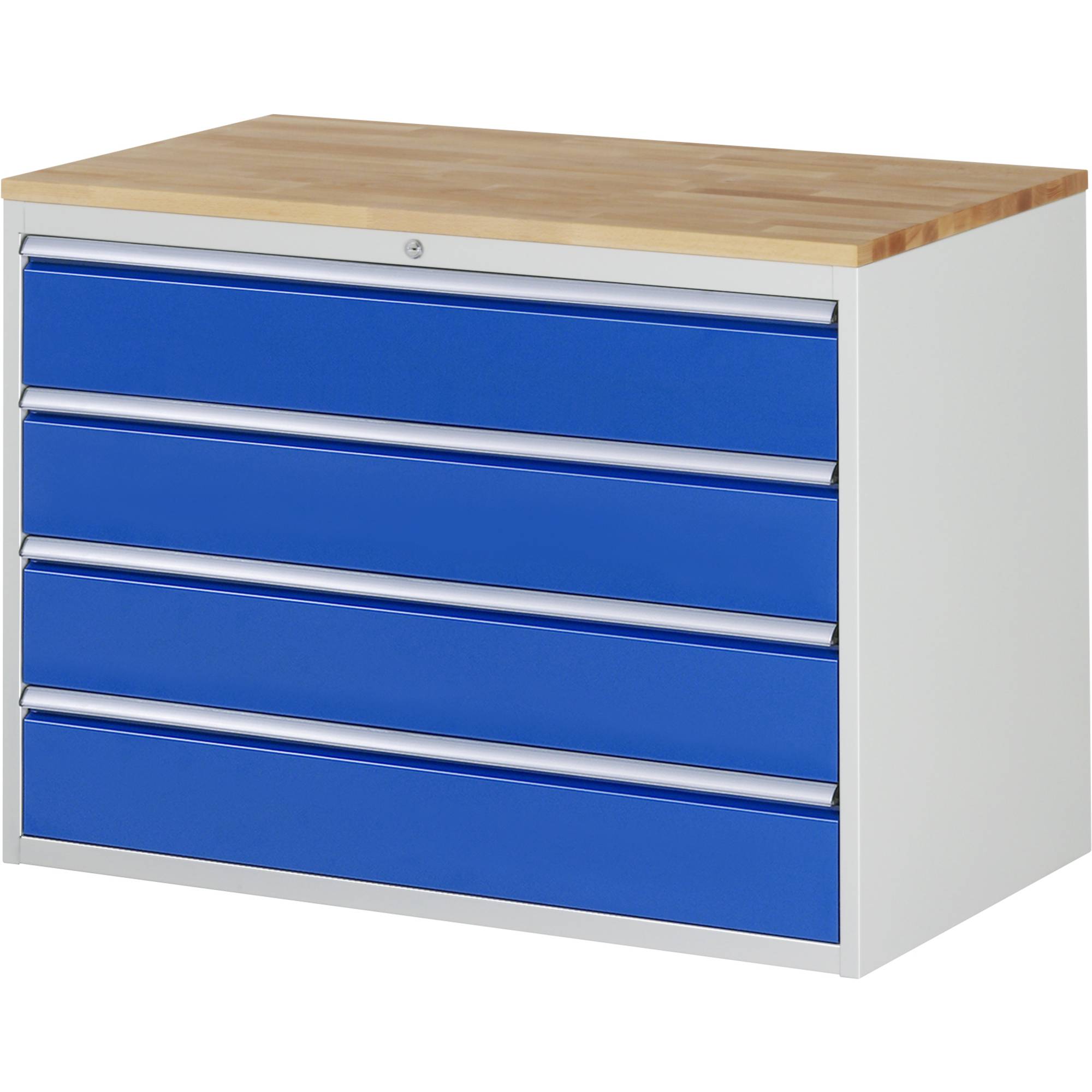 RAU Schubl.schrank 1145x650x825mm B-Top-25mm 4xSchublade-TA l.gr/e.bl