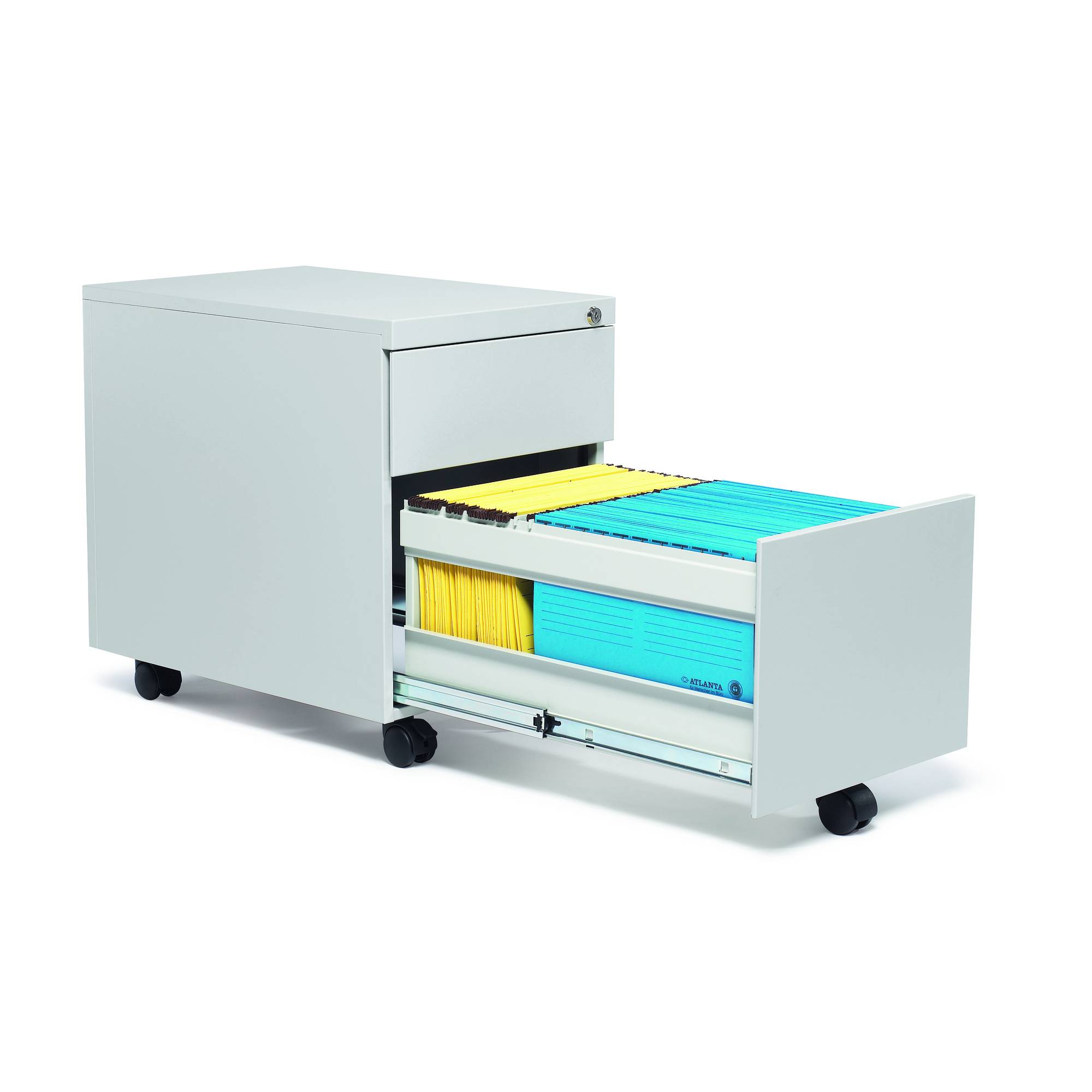 Rollcontainer 1xSchub 1xHR 39x55x59cm lgr