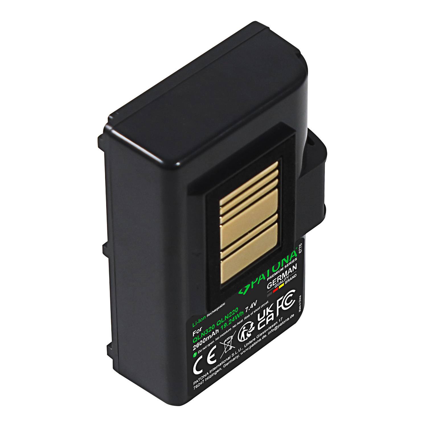 PATONA Premium Akku für Zebra QLN320 BTRY-MPP-34MA1-01 – 7,4V 2600mAh