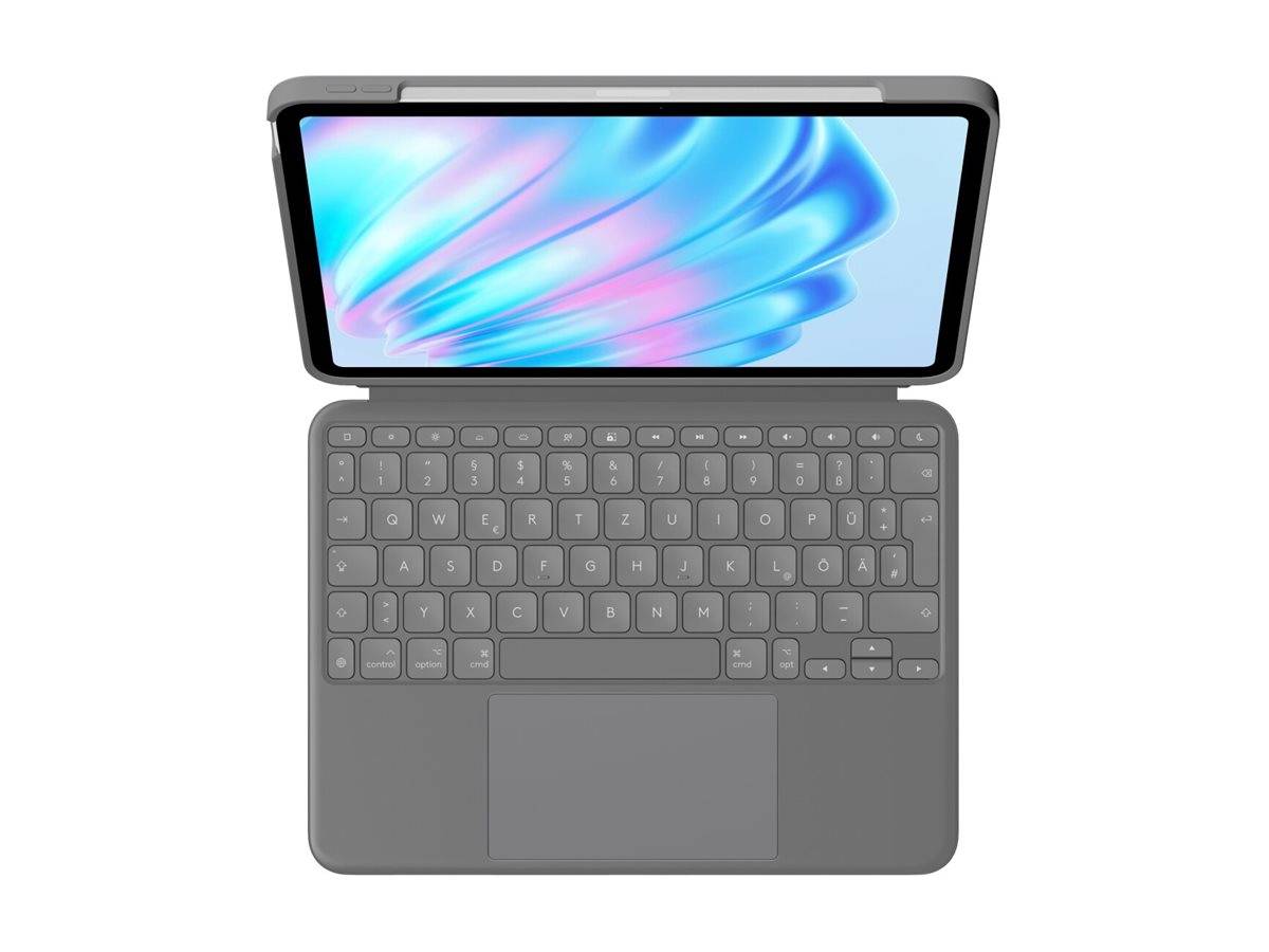 Logitech Combo Touch - Tastatur und Foliohülle - mit Trackpad - hintergrundbeleuchtet - Apple Smart connector - QWERTY -