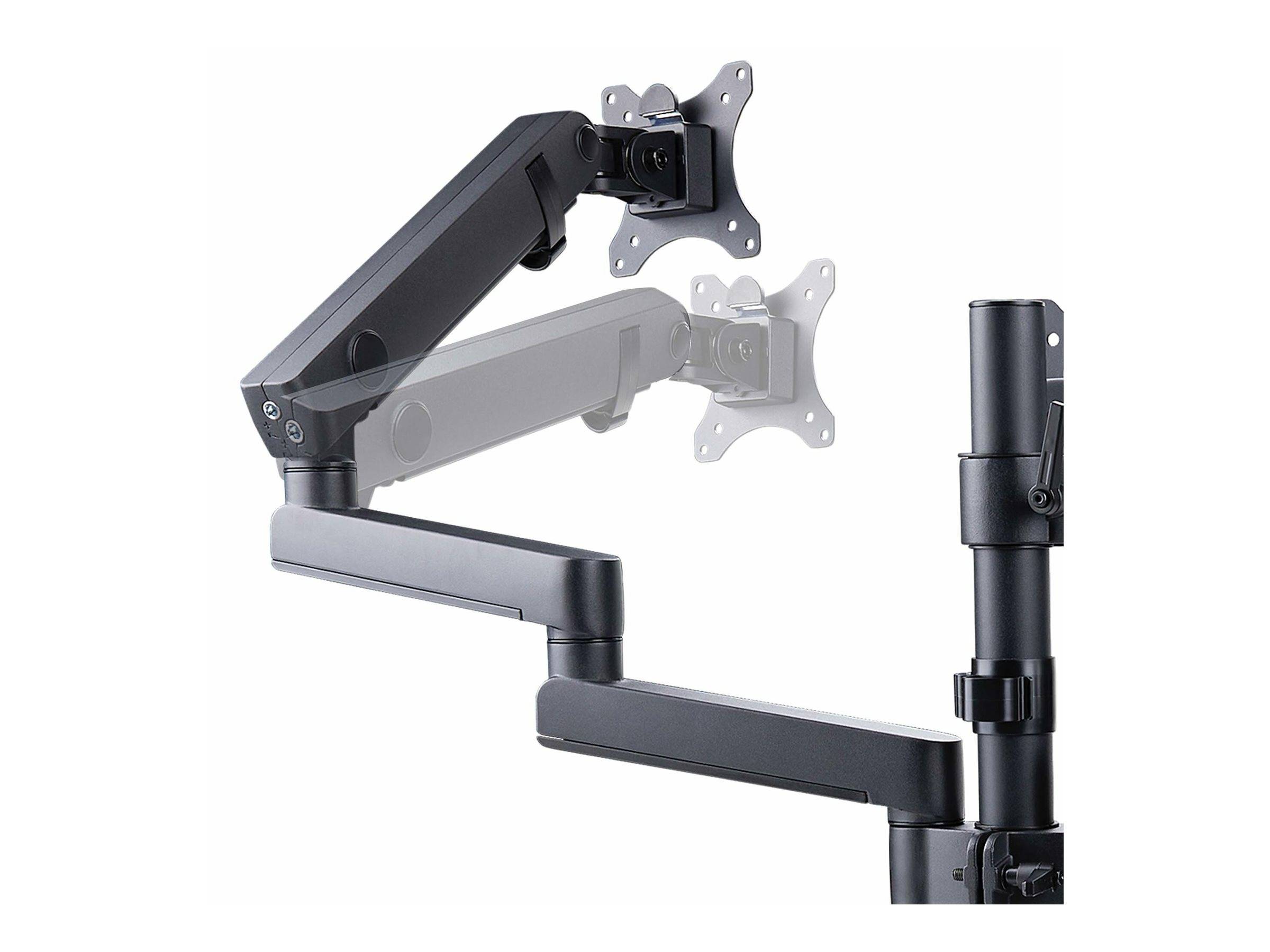 StarTech.com Triple Monitor Desk Mount For Up To Three 27in Screens, VESA 75x75/100x100, Tool-Less Arm Adjustments, C-Cl