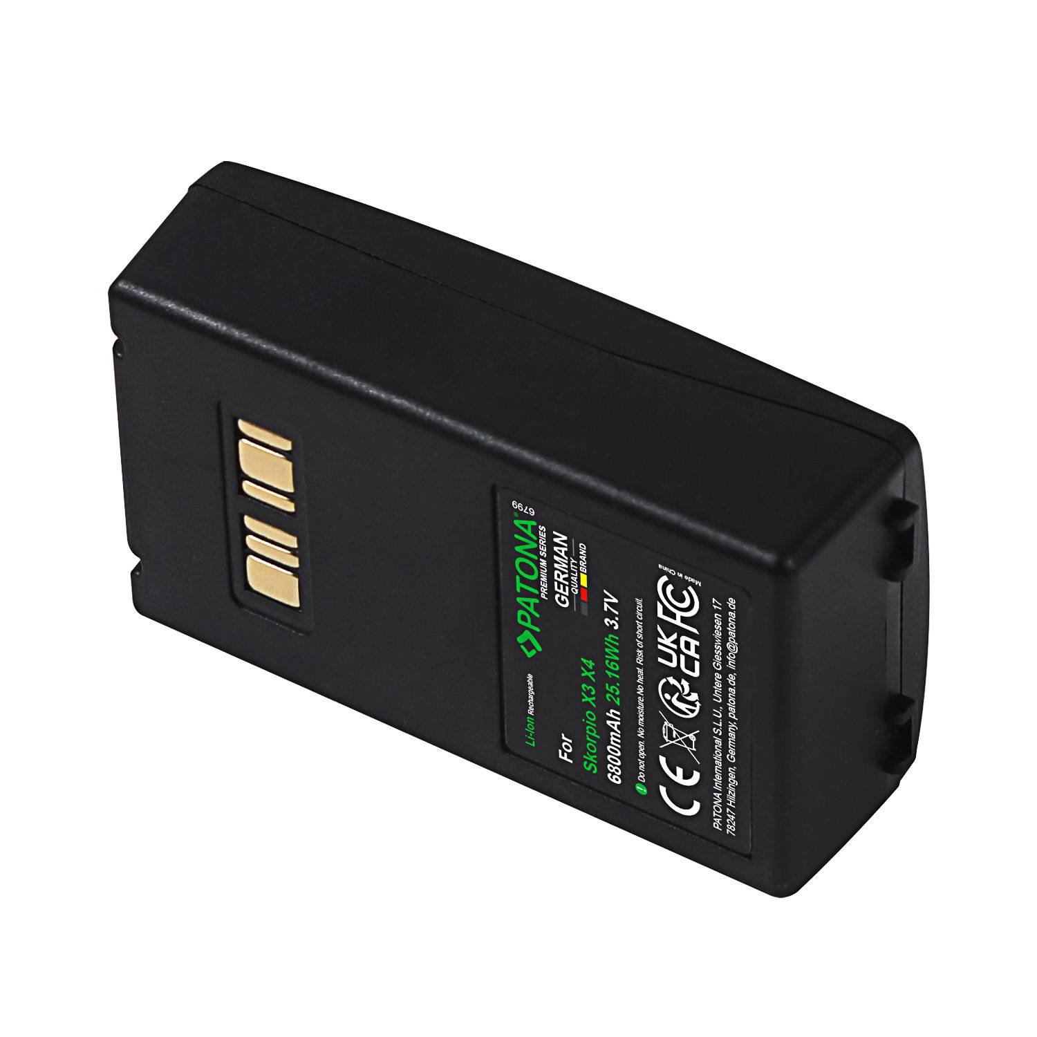 PATONA Premium Akku für Datalogic Skorpio X3 BT-0015 BT-0016 [EOL] – 3,7V 6800mAh