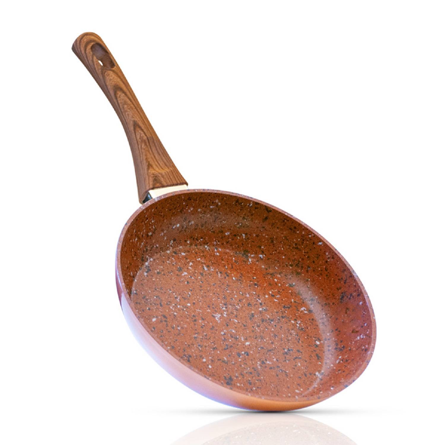 Livington Copper & Stone Pan - Pfanne 24 cm - Bratpfanne Induktion für alle Herdarten - kratzfest, antihaft - gleichmäßige Hitzeverteilung - Pfanne