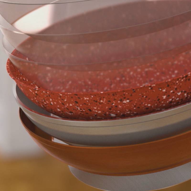 Livington Copper & Stone Pan - Pfanne 28 cm - Bratpfanne Induktion für alle Herdarten - kratzfest, antihaft - gleichmäßige Hitzeverteilung - Pfanne